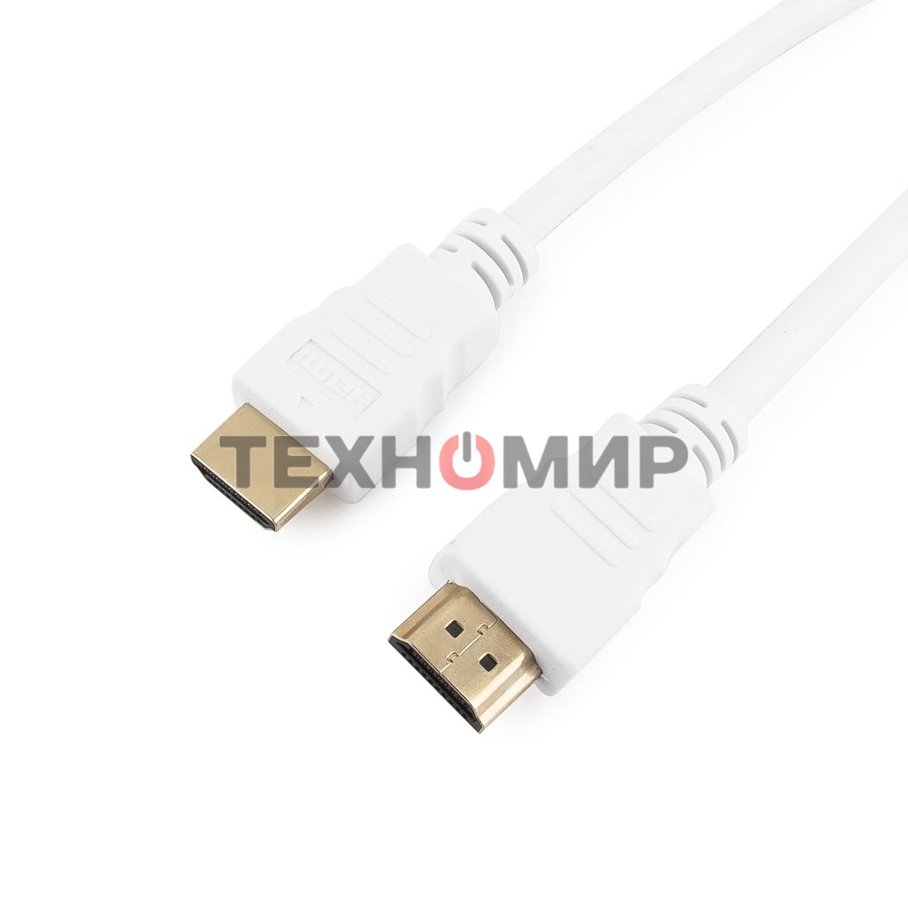 Кабель Cablexpert HDMI CC-HDMI4-W-10, 19M/19M, v2.0, медь, позол.разъемы, экран, 3 м, белый, пакет