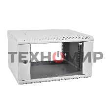 Шкаф телеком. настенный разборный 6U (600х520) дверь стекло (ШРН-Э-6.500) (1 коробка)