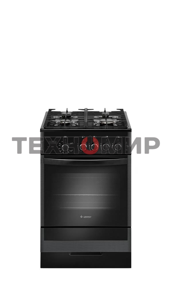 Плита газовая Gefest ПГ 5500-03 0044 черный, конфорок 4 шт, духовка 52 л, 50 см x 85 см x 58.5 см