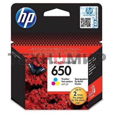 Картридж струйный HP 650 CZ102AE многоцветный для HP DJ IA 2515/2516 (200 стр.)