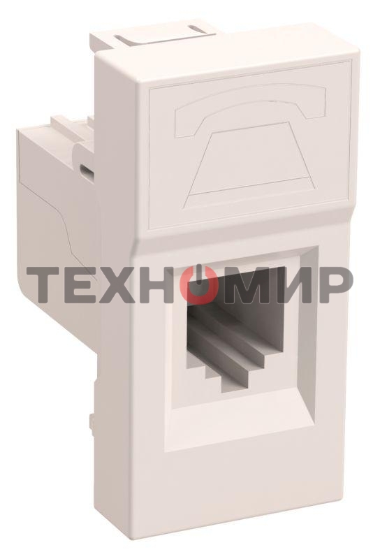 Розетка телефонная RJ-11 Iek (CKK-40D-RT1-K01) РКФ-10-00-П кат.3 (на 1 модуль) ПРАЙМЕР белая