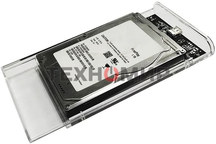 Внешний корпус для HDD/SSD AgeStar 3UB2P6C SATA III пластик прозрачный 2.5