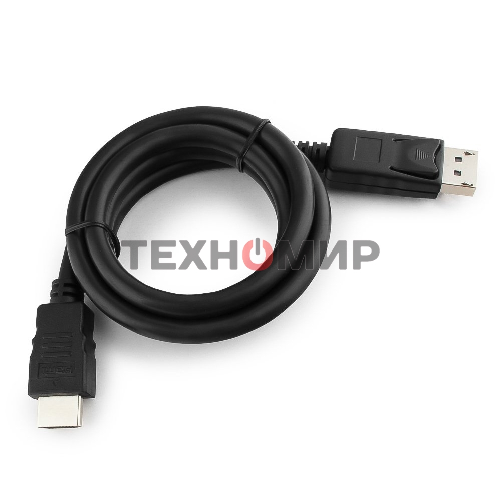 Кабель DisplayPort-HDMI Gembird/Cablexpert 1м, 20M/19M, черный, экран, пакет
