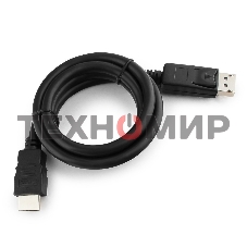 Кабель DisplayPort-HDMI Gembird/Cablexpert 1м, 20M/19M, черный, экран, пакет