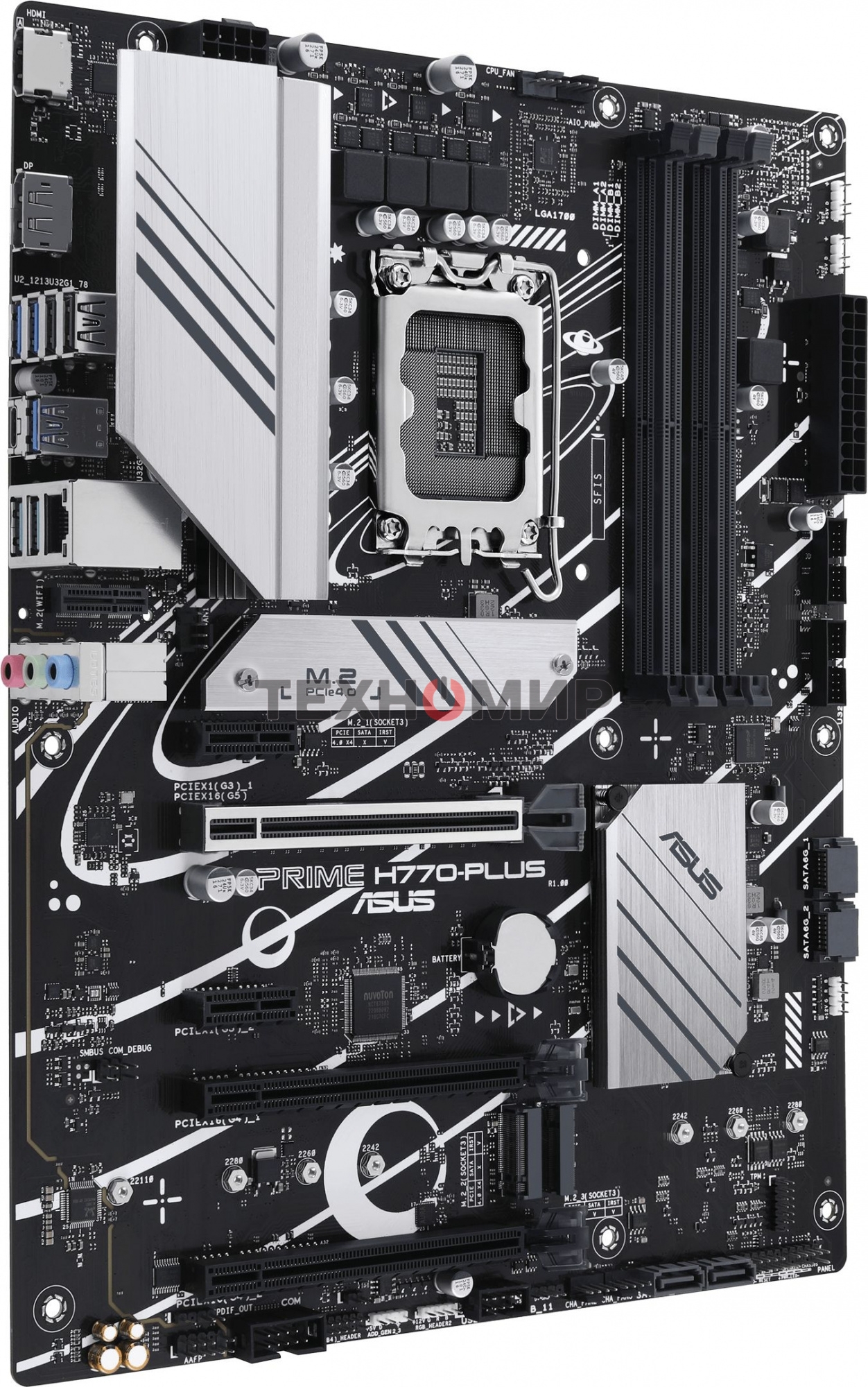 Материнская плата ASUS PRIME H770-PLUS, LGA 1700, Intel H770, 4xDDR5, 4xSATA, 3xM.2 PCIe 4.0 x4, 1xPCIe 5.0 x16, 2xPCIe 4.0 x4, 1xHDMI, 1xDP, 1xUSB-C 3.2 Gen 2, 2xUSB 3.2 Gen 2, 3xUSB 3.2 Gen 1, 1x 2.5Gb LAN, 3x3.5 мм, 7.1, ATX