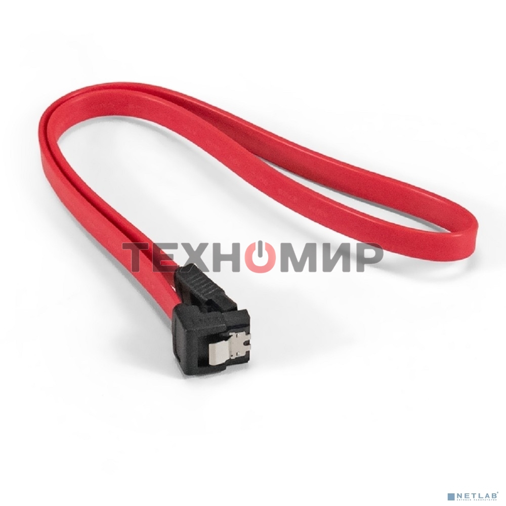 Кабель SATA ExeGate EX-CC-SATADATA90-0.5L (7pin/7pin, угловой разъем, металлические защелки, 0,5м)