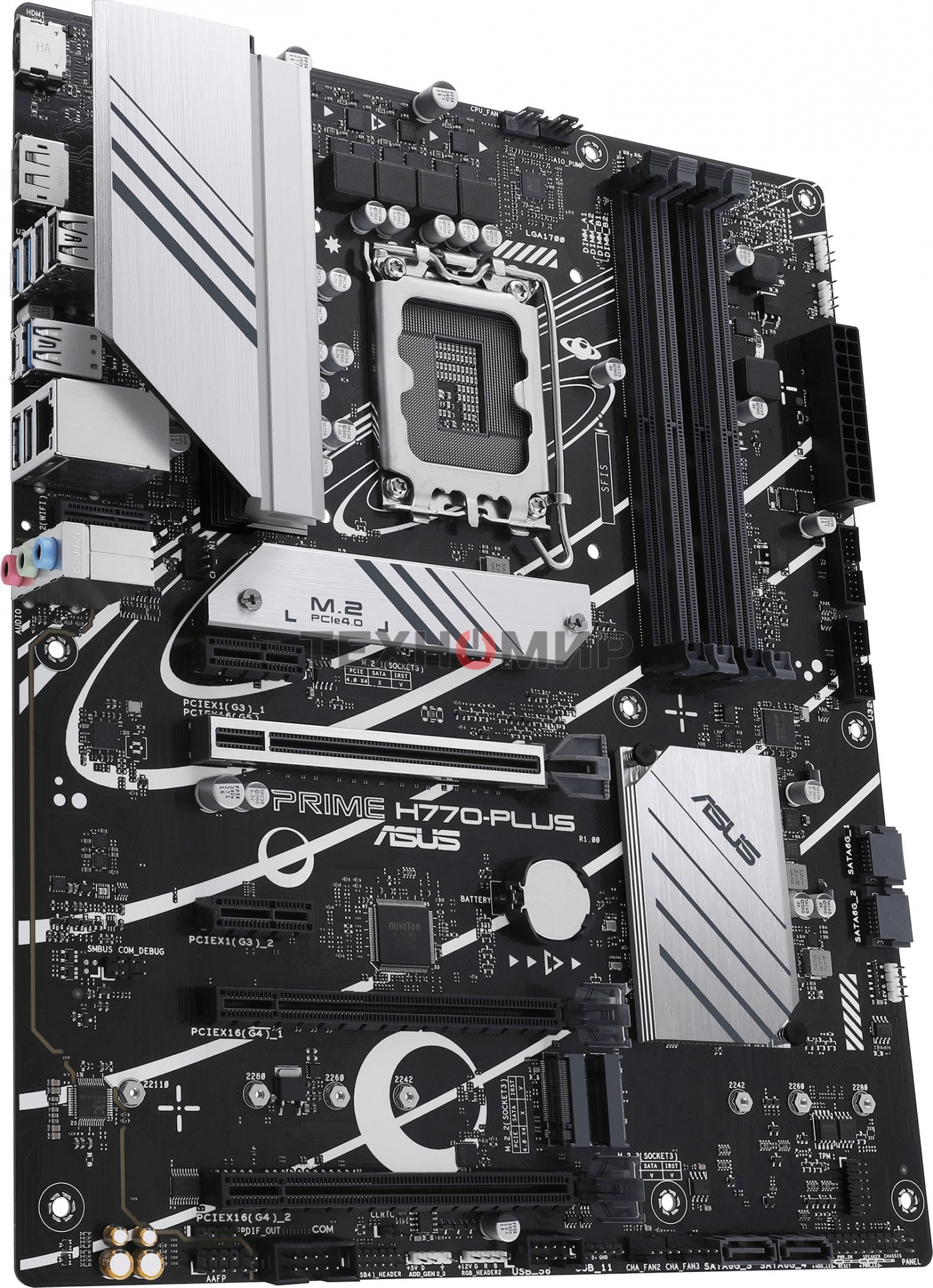Материнская плата ASUS PRIME H770-PLUS, LGA 1700, Intel H770, 4xDDR5, 4xSATA, 3xM.2 PCIe 4.0 x4, 1xPCIe 5.0 x16, 2xPCIe 4.0 x4, 1xHDMI, 1xDP, 1xUSB-C 3.2 Gen 2, 2xUSB 3.2 Gen 2, 3xUSB 3.2 Gen 1, 1x 2.5Gb LAN, 3x3.5 мм, 7.1, ATX