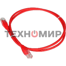 Патч-корд LANMASTER TWT UTP cat.5e, с заливными колпачками, 0.3 м, красный