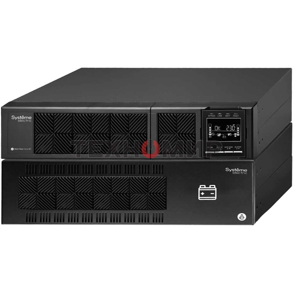 Источник бесперебойного питания Systeme Electriс Smart-Save Online SRV, 1000VA/900W, On-Line, Extended-run, Rack 2U(Tower convertible), LCD, Out: 6xC13, SNMP Intelligent Slot, USB, RS-232