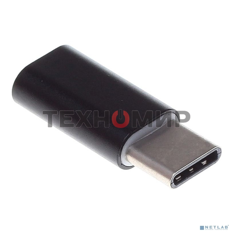 Переходник Buro USB Type-C (m)-microUSB (f) черный 
