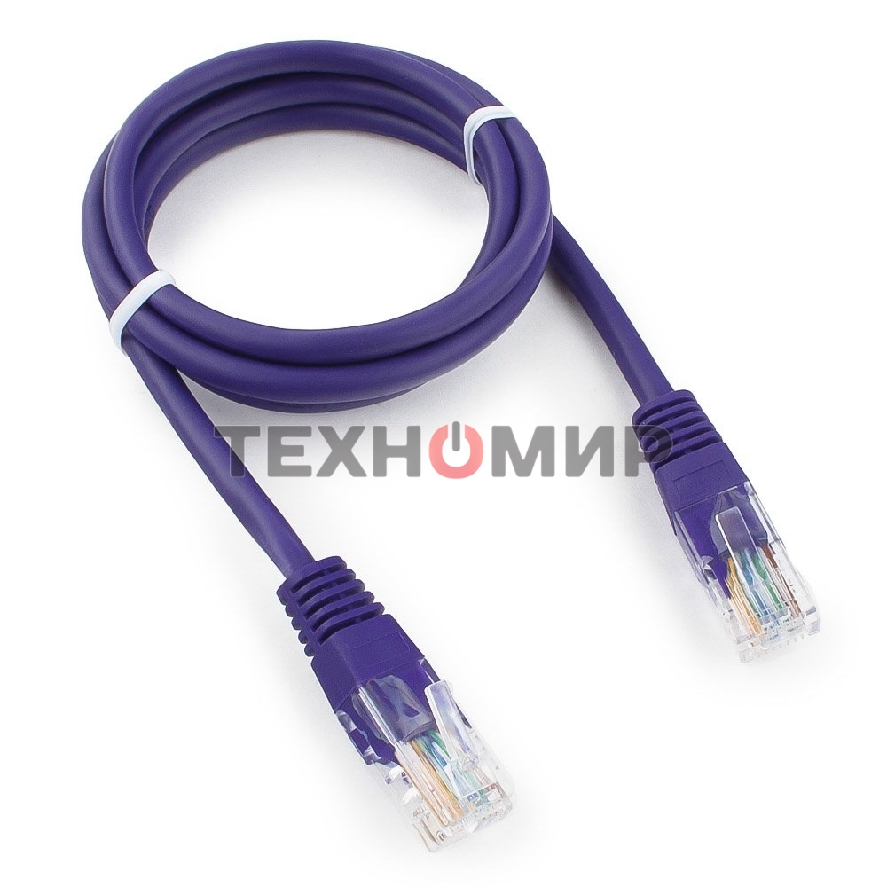 Патч-корд UTP Cablexpert cat.5e, 1м, литой, многожильный, фиолетовый