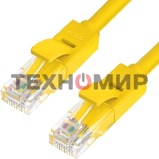 Патч-корд Greenconnect UTP прямой ethernet 0.5m cat.5е, RJ45, литой (Желтый) (GCR-LNC02-0.5m)