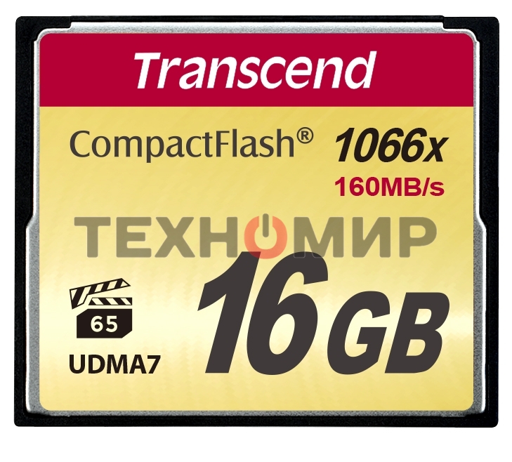Флеш карта Transcend Ultimate TS16GCF1000/CF (Compact Flash)/16 ГБ/UDMA 7, VPG 65/160 МБ/с