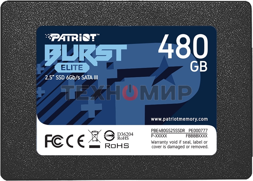 Накопитель SSD Patriot Burst Elite, 480Gb, SATA, 2.5