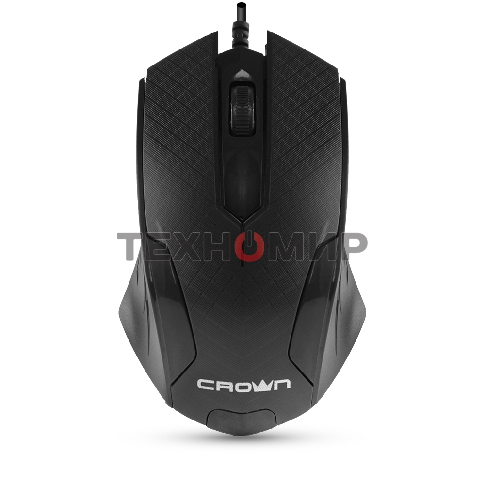 Мышь проводная Crown CMM-100 черный, 1000 dpi, USB, кнопки - 3
