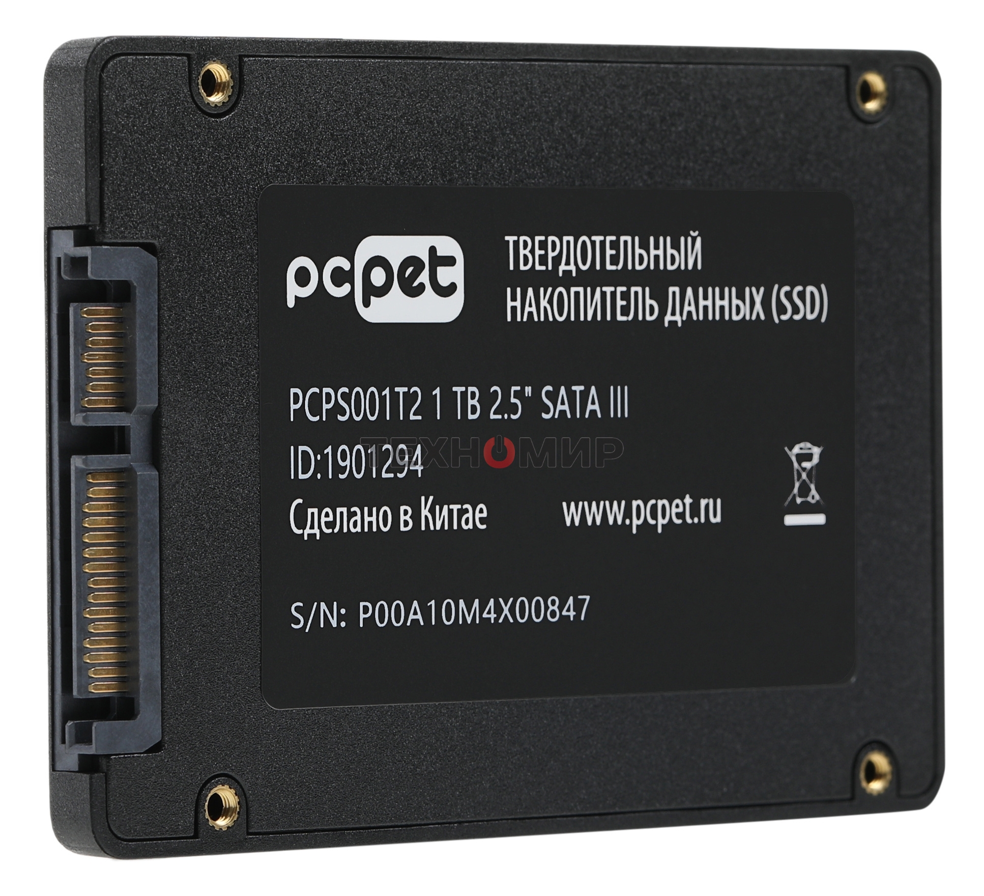 Накопитель SSD PC PET PCPS001T2, 1Tb, SATA-III, 2.5