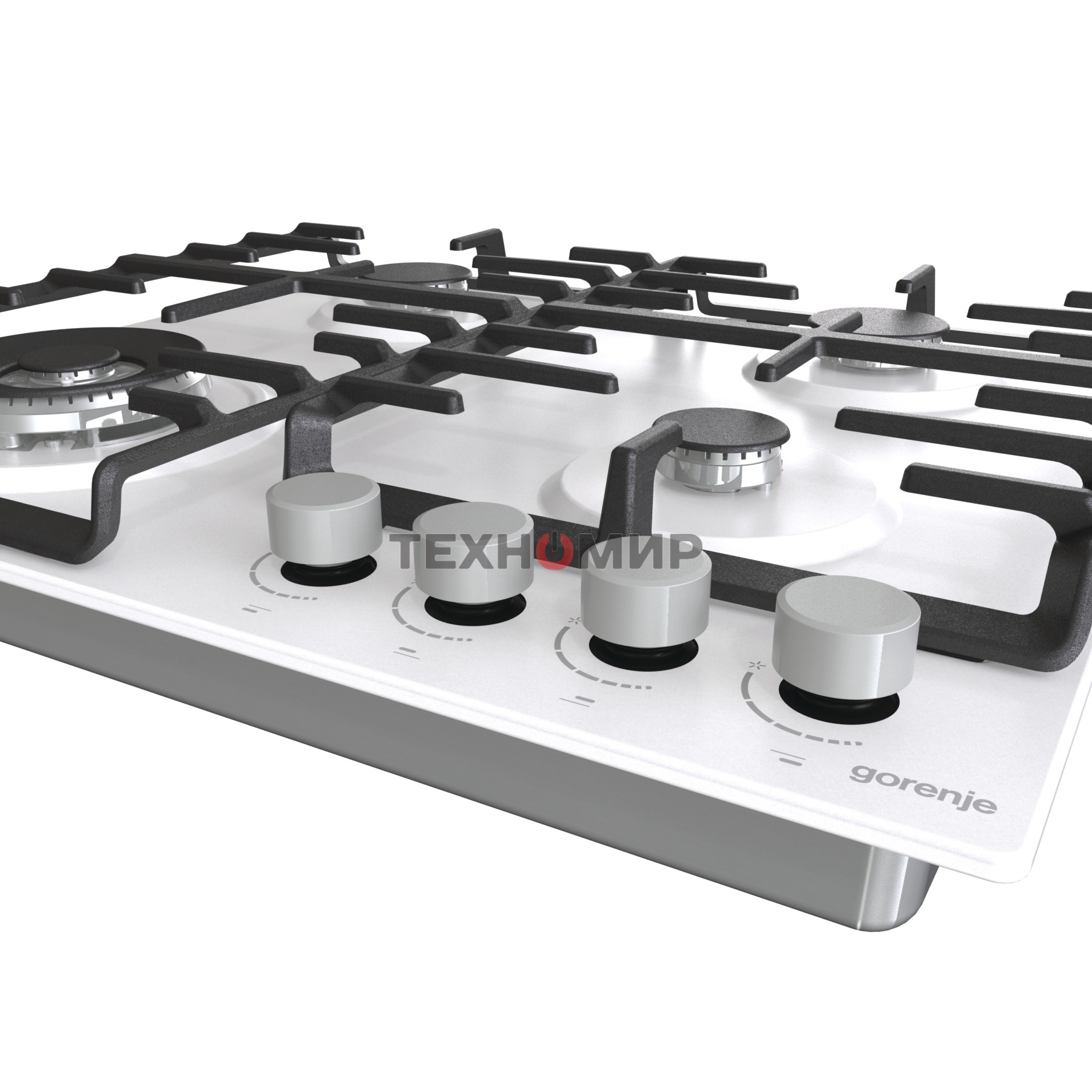 Газовая варочная панель Gorenje GT642AXW, 4 конфорки, закаленное стекло, белый