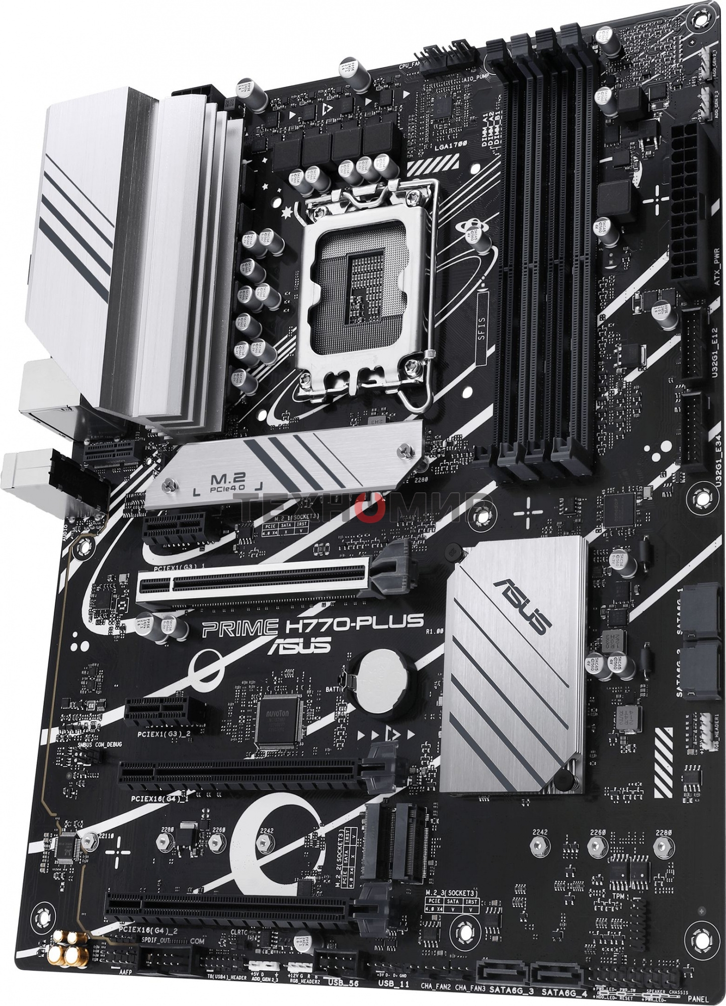Материнская плата ASUS PRIME H770-PLUS, LGA 1700, Intel H770, 4xDDR5, 4xSATA, 3xM.2 PCIe 4.0 x4, 1xPCIe 5.0 x16, 2xPCIe 4.0 x4, 1xHDMI, 1xDP, 1xUSB-C 3.2 Gen 2, 2xUSB 3.2 Gen 2, 3xUSB 3.2 Gen 1, 1x 2.5Gb LAN, 3x3.5 мм, 7.1, ATX