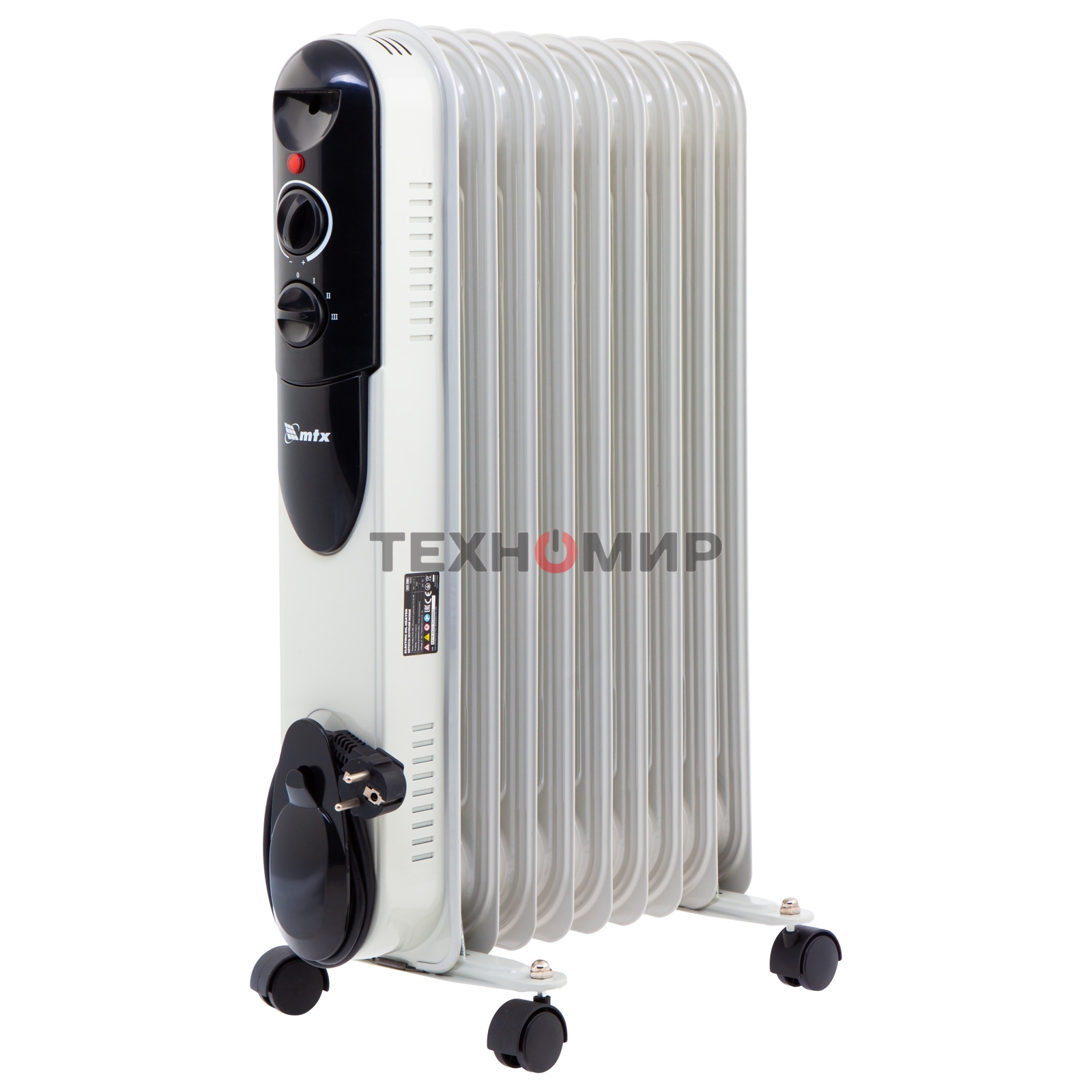 Обогреватель масляный MTX OCH-2000, белый, 2000 Вт, 20 м2, термостат