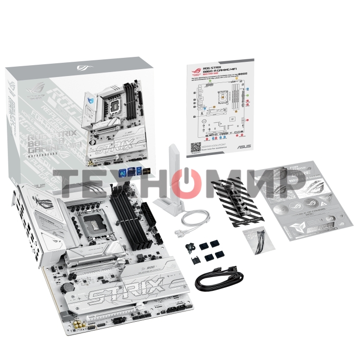 Материнская плата ASUS ROG STRIX B860-A GAMING WIFI, LGA1851, Intel B860, 4xDDR5, 4xSATA, 4xM.2, 2xPCIe 5.0 x16, 1xDP, 1xHDMI, 1x2.5Gb LAN, Wi-Fi, Bluetooth, 4xUSB 2.0, 2xUSB 3.2 Gen 1, 3xUSB 3.2 Gen 2, 1xUSB 4, 2xUSB-C, 3x3.5 мм, 7.1, ATX