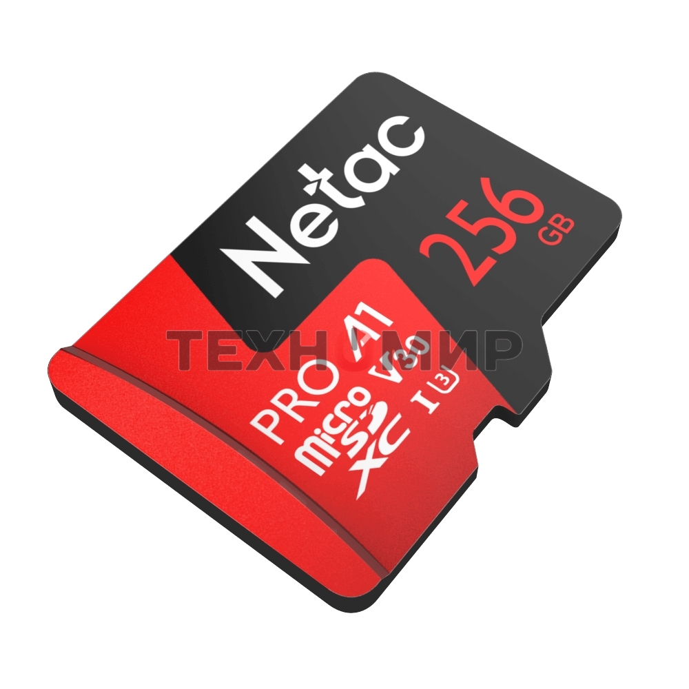 Флеш Карта MicroSD card Netac P500 Extreme Pro 256Gb, retail version w/SD adapter