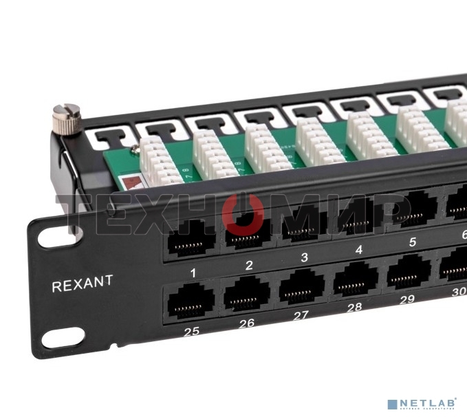 Панель коммутационная Rexant высокой плотности с кабельными органайзерами 19