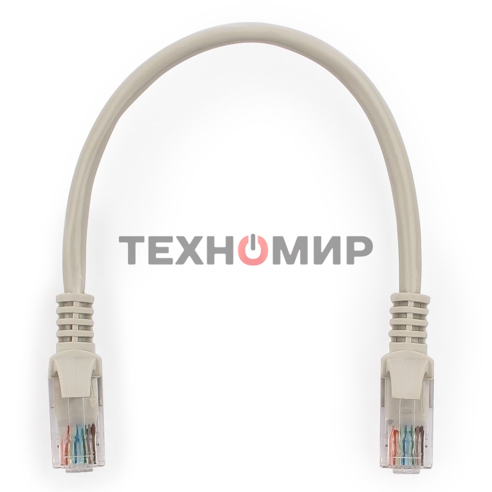 Патч-корд UTP, кат 5e, 0.25м с RJ45 серый