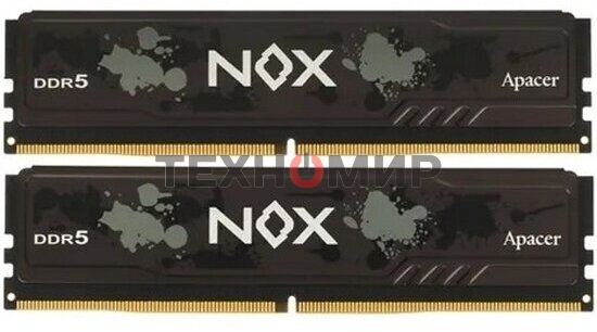 Оперативная память Apacer Nox, DDR5, 32GB (2x16GB), 5600MHz, CL40, DIMM, радиатор, черный