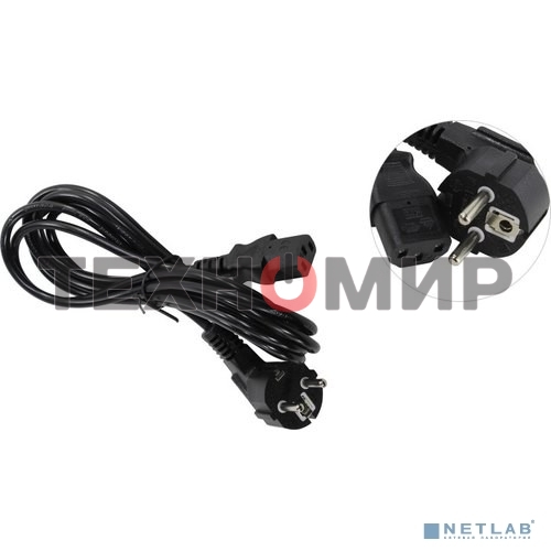 Кабель питания ExeGate Power PC-3P (Евровилка угловая Schuko->С13) VDE-250V-3*0.5-CU, 6A, 3м