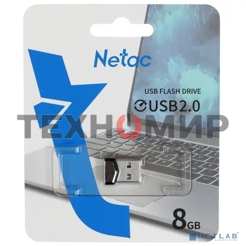 Флешка USB Netac UM81 (NT03UM81N-008G-20BK), 8Gb, USB 2.0, R/W 30/10, черный/красный