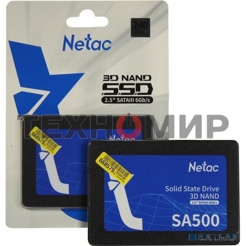 Накопитель SSD Netac SA500, 240Gb, SATA, 2.5