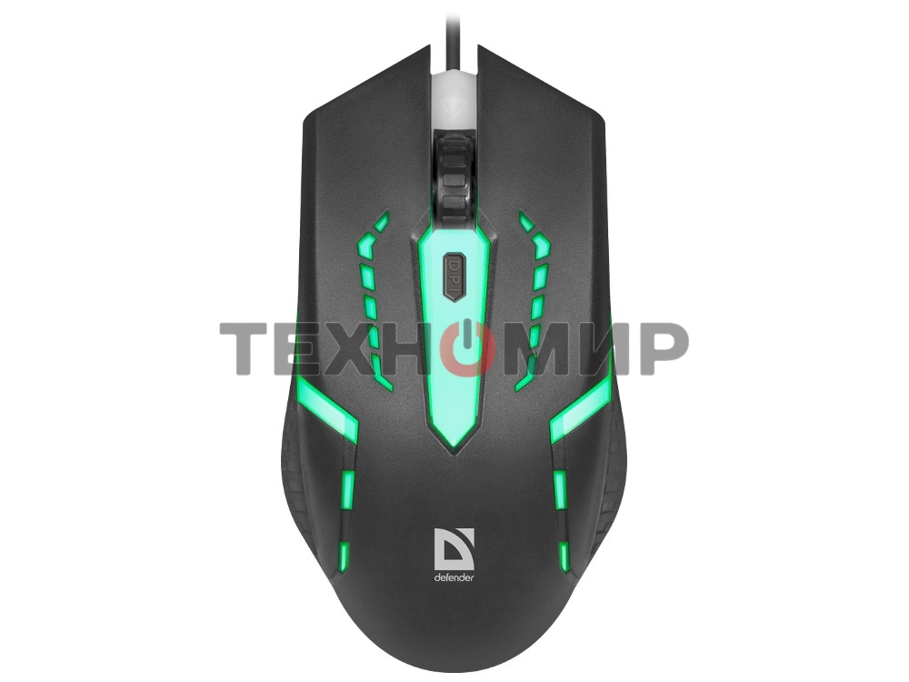 Мышь проводная Defender Hit MB-601 черный, 1200 dpi, USB, кнопки - 4