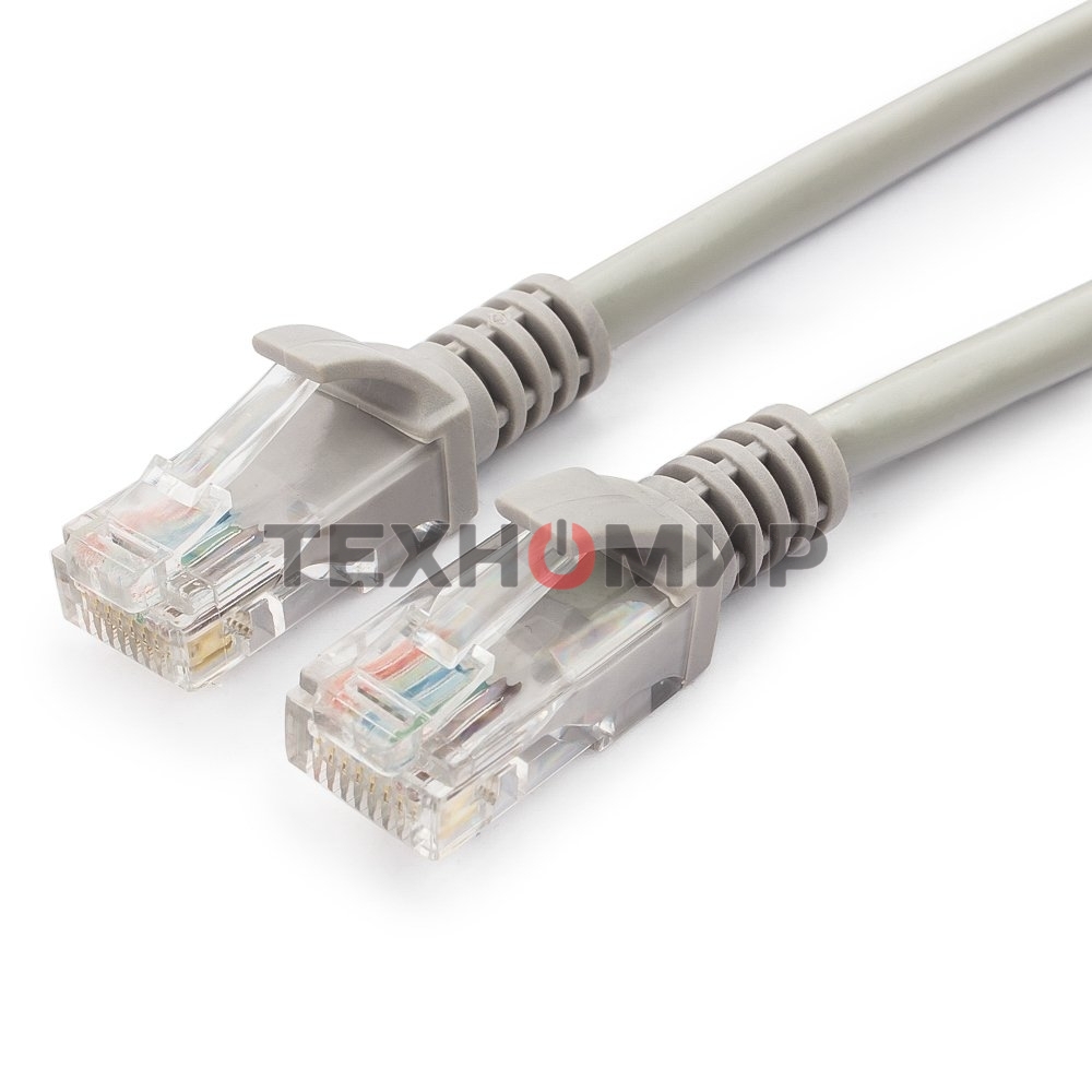 Патч-корд UTP, кат 5e, 0.25м с RJ45 серый