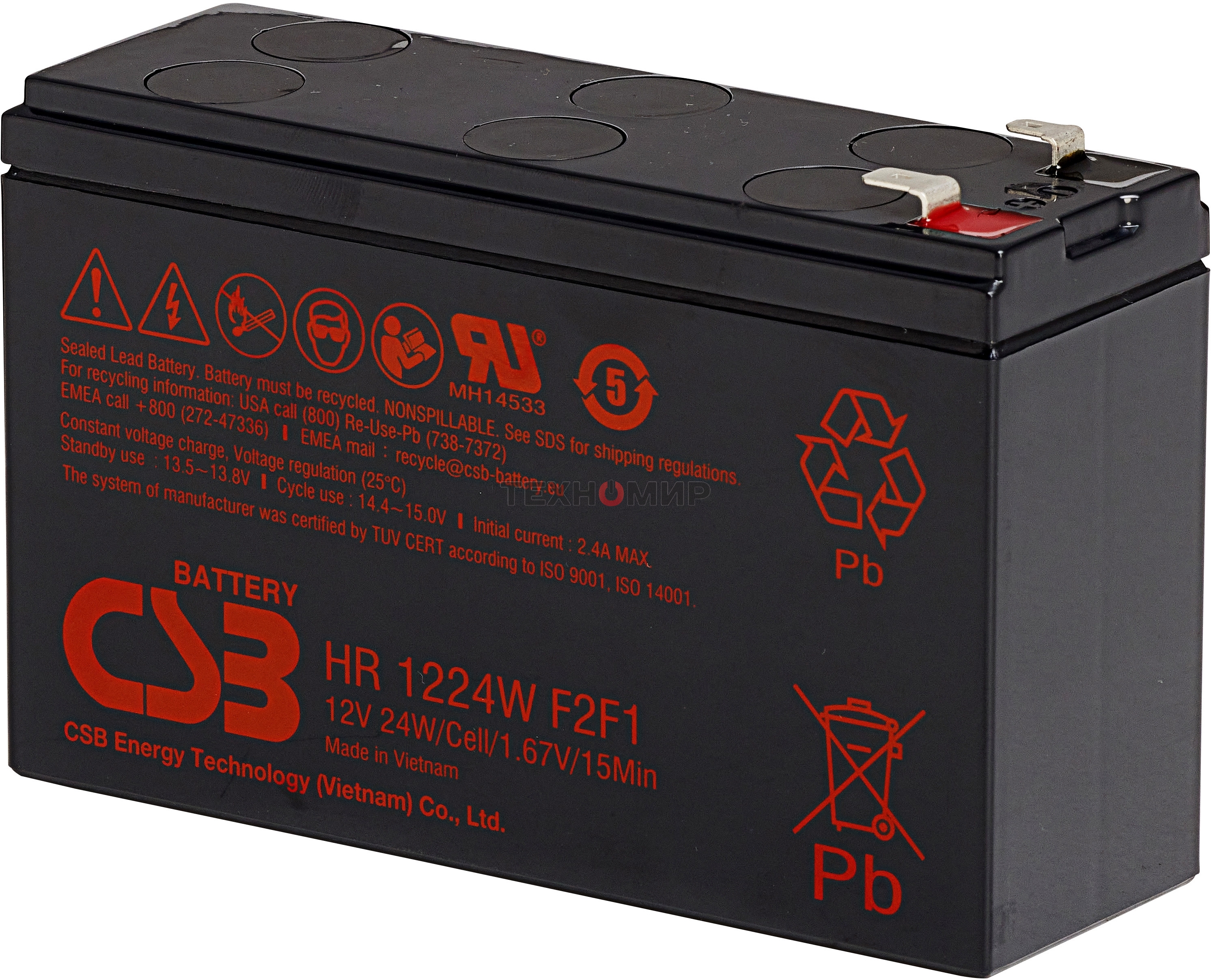 Батарея для ИБП CSB HR 1224W (12V, 5.5Ah)