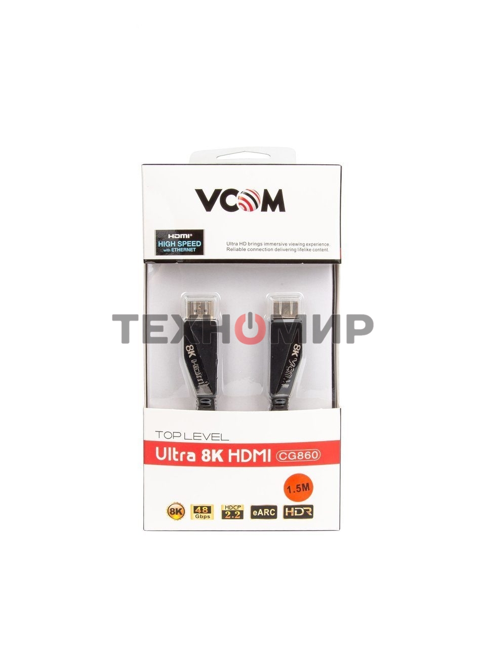 Кабель HDMI 19M/M,ver. 2.1, 8K@60 Hz 1.5m VCOM CG860-1.5M