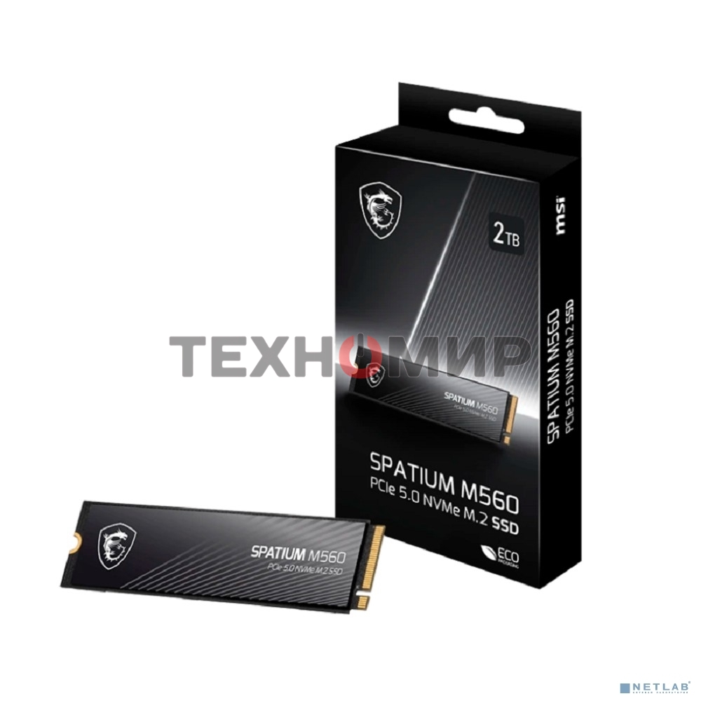 Накопитель SSD MSI M.2 2280 2Tb SPATIUM M560 Client SSD S78-440Q940-P83, PCIe Gen4x4 with NVMe, 3D TLC, R/W 4900/4400