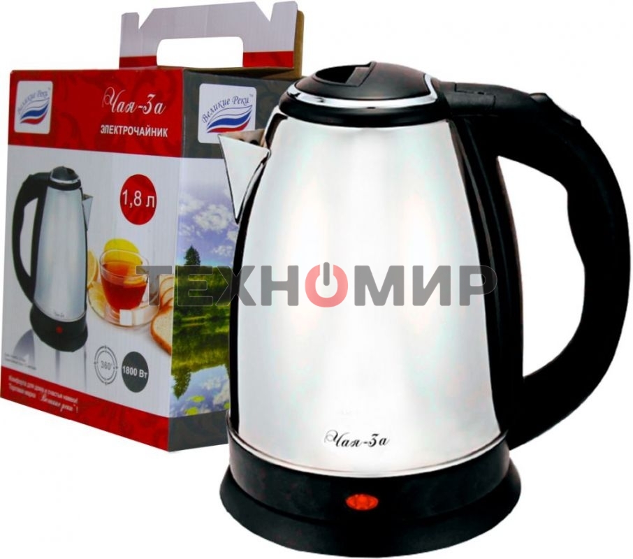 Чайник электрический Великие Реки Чая-3А новый дизайн, 1500 Вт, 1.8 л