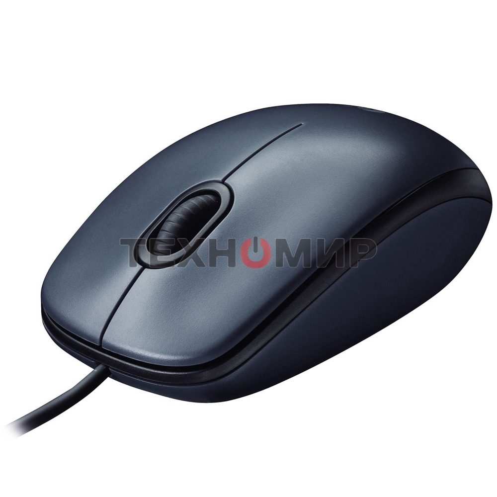 Мышь проводная Logitech M100/100R DARK/GREY (темно-серая/черная), 1000 dpi, USB, кнопки - 3