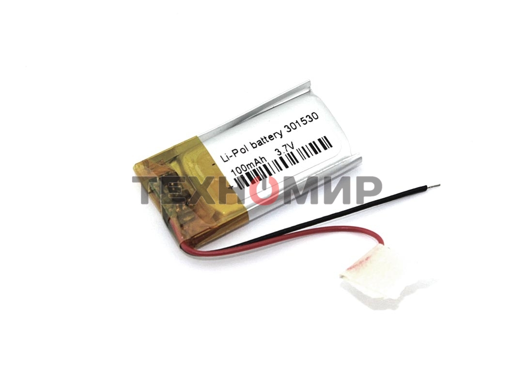 Аккумулятор Li-Pol (батарея) 3x15x30мм 2pin 3.7V/100mAh