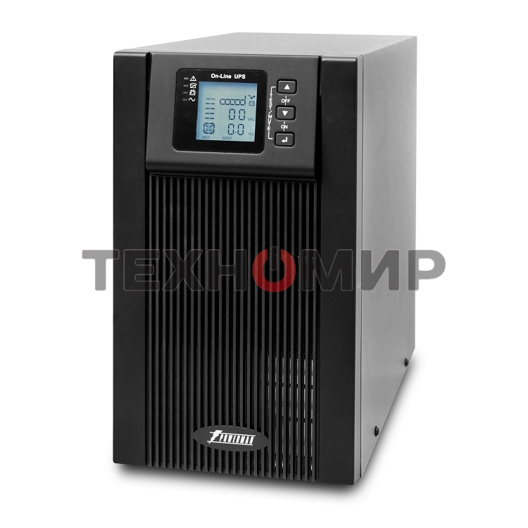 Источник бесперебойного питания PowerMan Online 2000VA черный (Online-Double conversion/LCD Display/USB/Software/RJ11/45,RS-232)