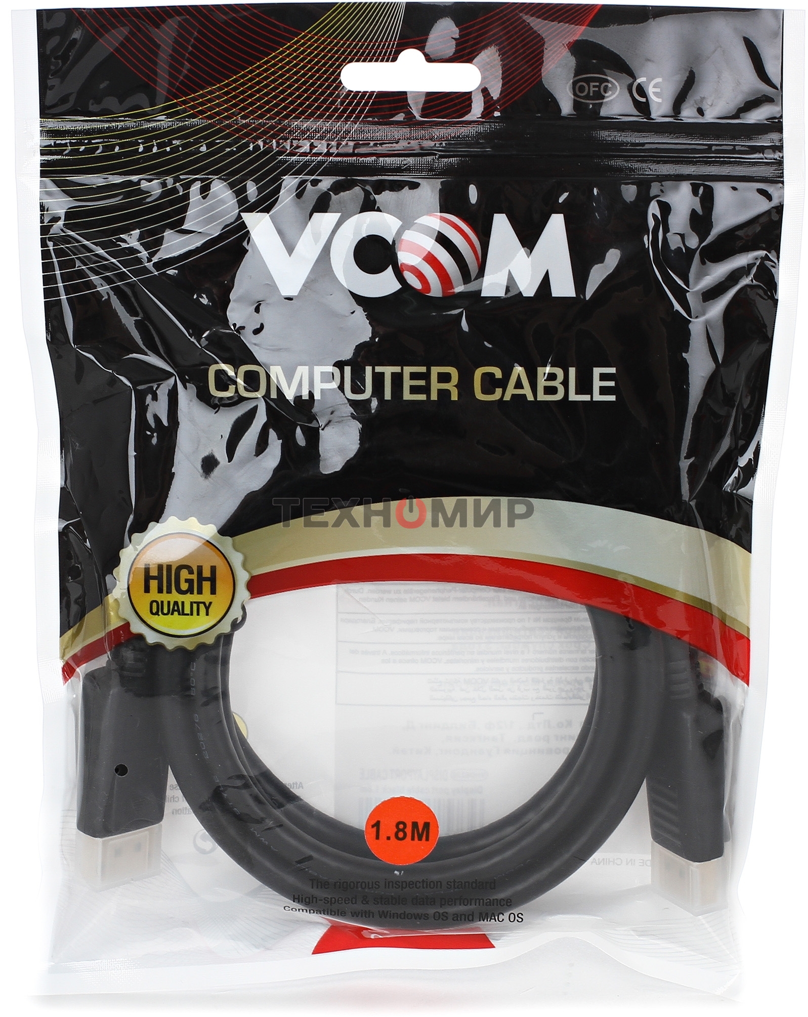 Кабель VCOM VHD6220-1.8MO Кабель соединительный DisplayPort 1,8 м