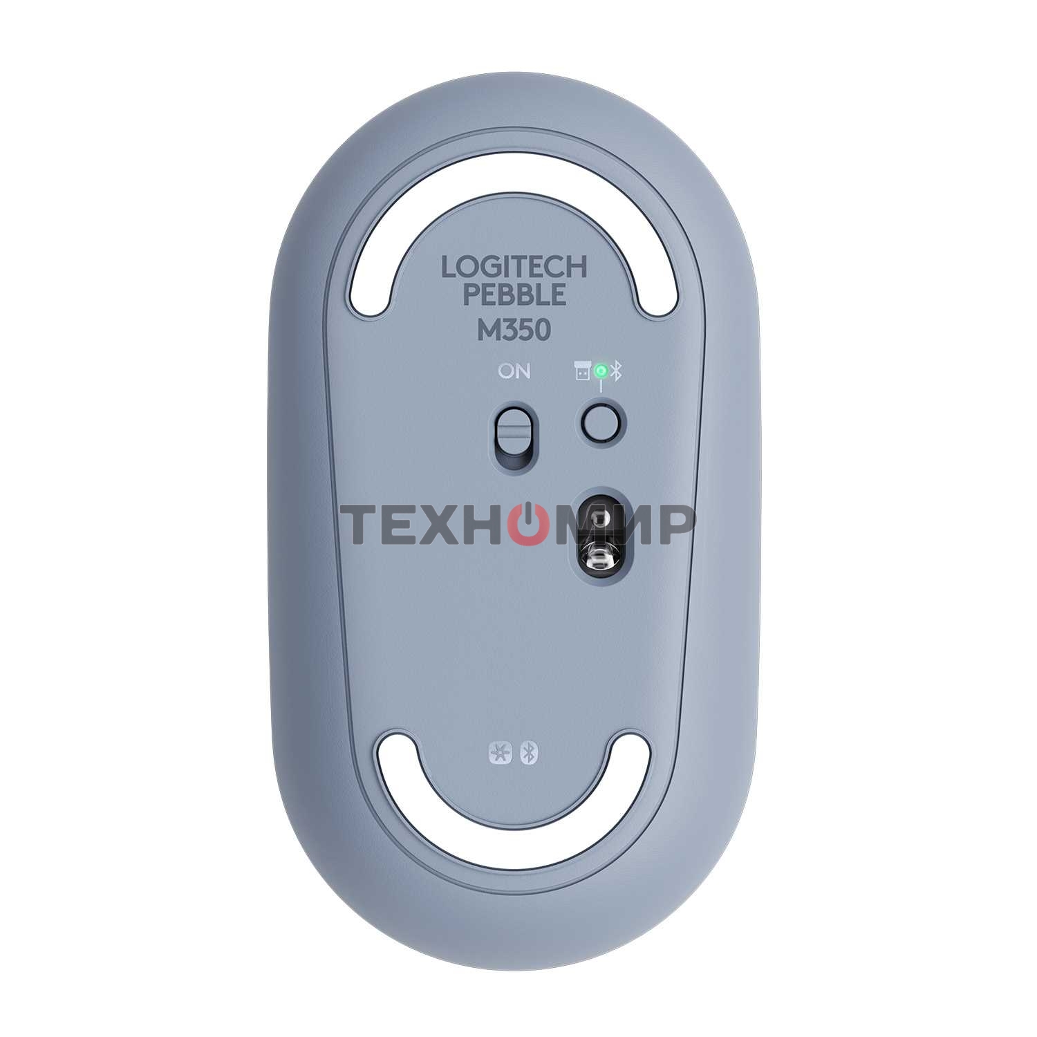 Мышь беспроводная Logitech Pebble M350 серый, 1000 dpi, радиоканал, Bluetooth, USB, кнопки - 3