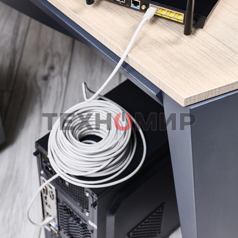 Пaтч-корд U/UTP Rexant, cat.5e, RJ45-RJ45, неэкранированный, PVC серый, 25м