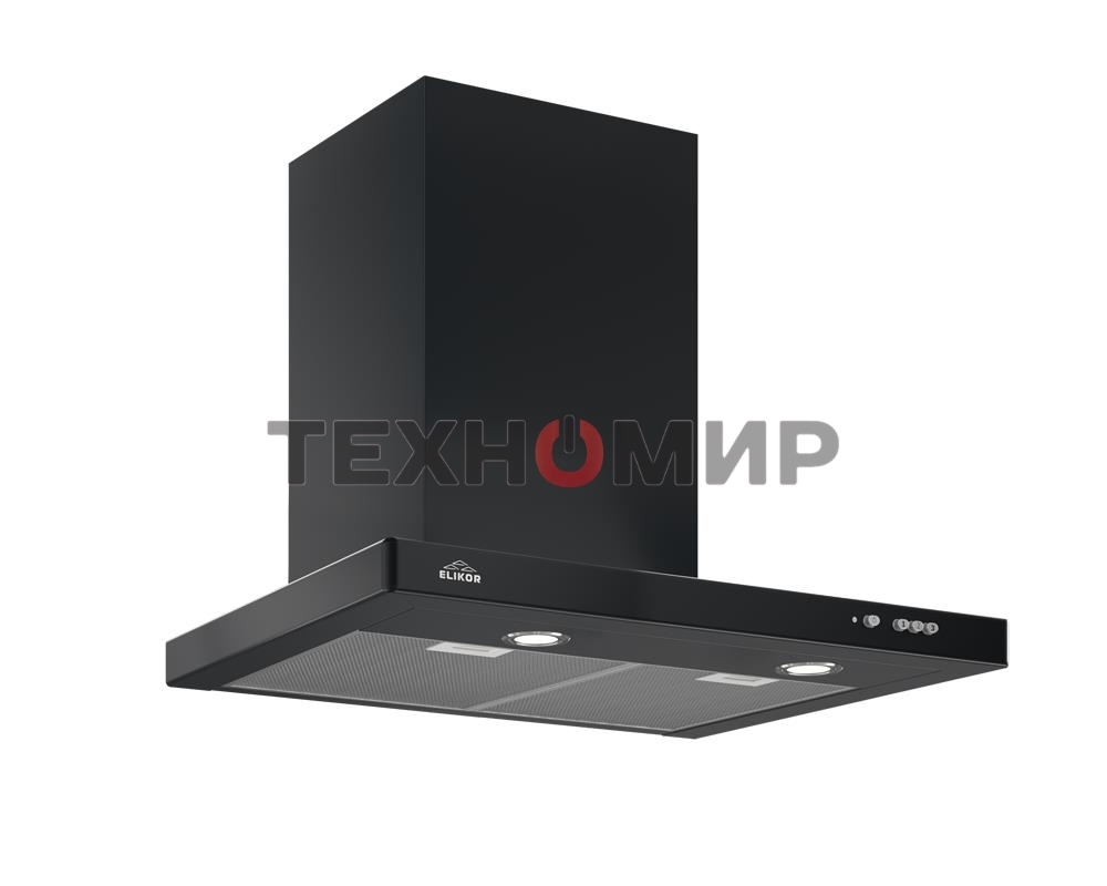 Вытяжка каминная Elikor Квадра 60П-430-К3Д черный, 59 см, 430 куб. м/ч, 56 дБ