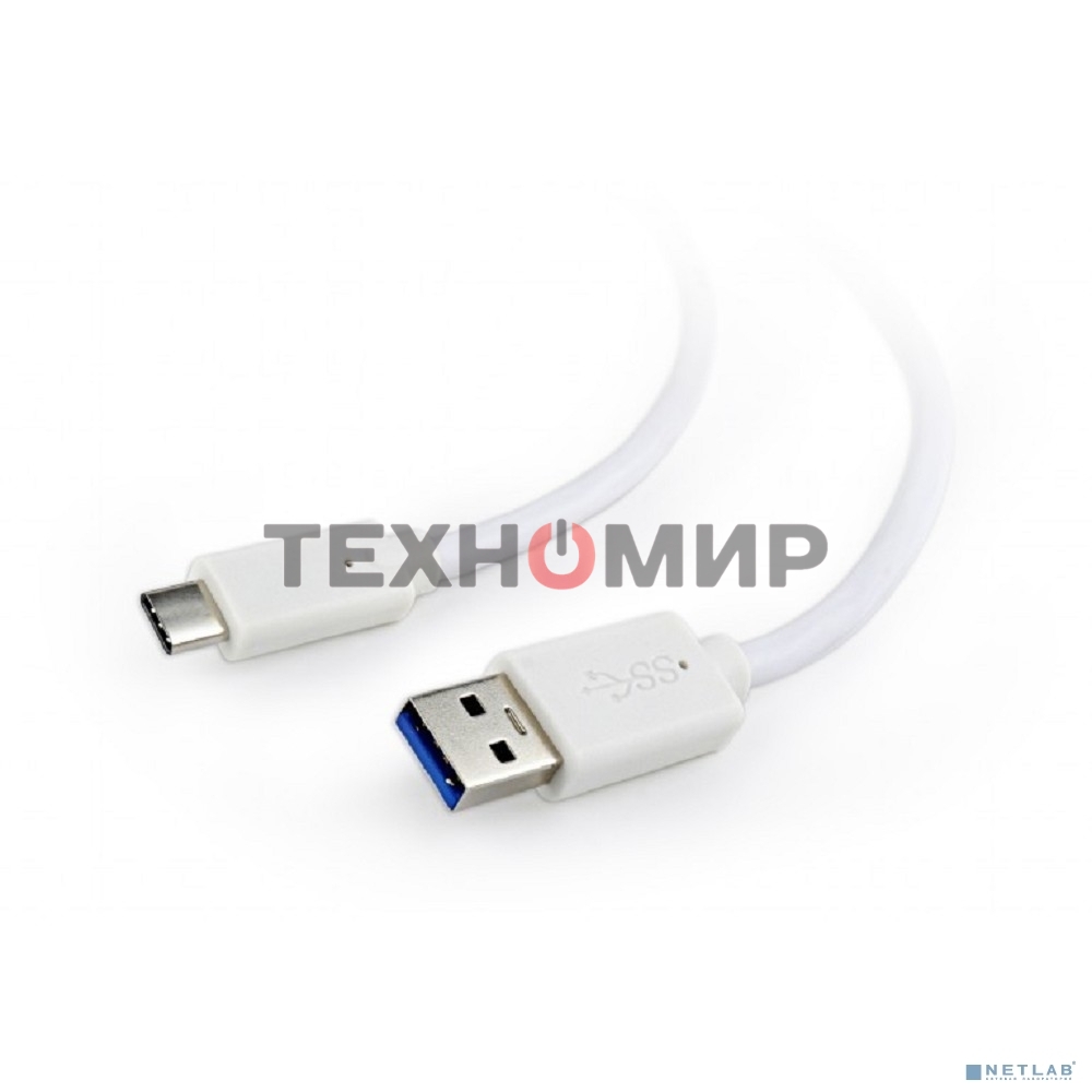 Кабель USB Cablexpert CCP-USB3-AMCM-1M-W, USB3.0 AM/USB Type-C, 1м, белый, пакет