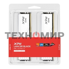 Оперативная память XPG Lancer Blade RGB, DDR5, 32Gb (2x16Gb), 6000MHz, CL34, DIMM, с радиаторами, RGB, белый