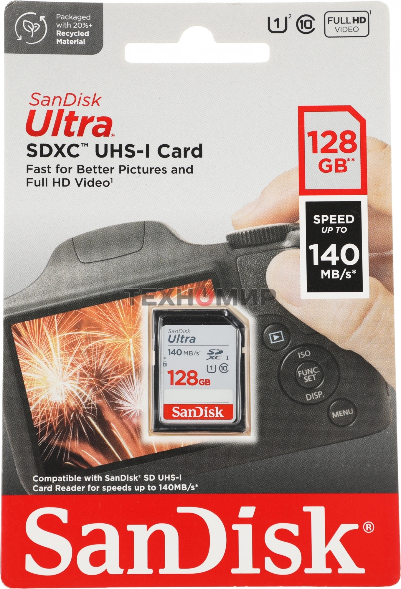 Флеш карта SD 128Gb SanDisk SDXC Class 10 UHS-I Ultra 140Mb/s