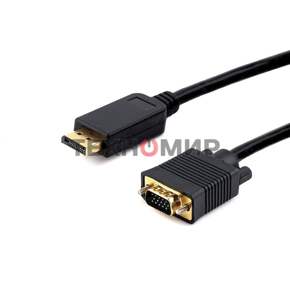 Кабель DisplayPort->VGA Cablexpert CCP-DPM-VGAM-6, 1,8м, 20M/15M, черный, экран, пакет