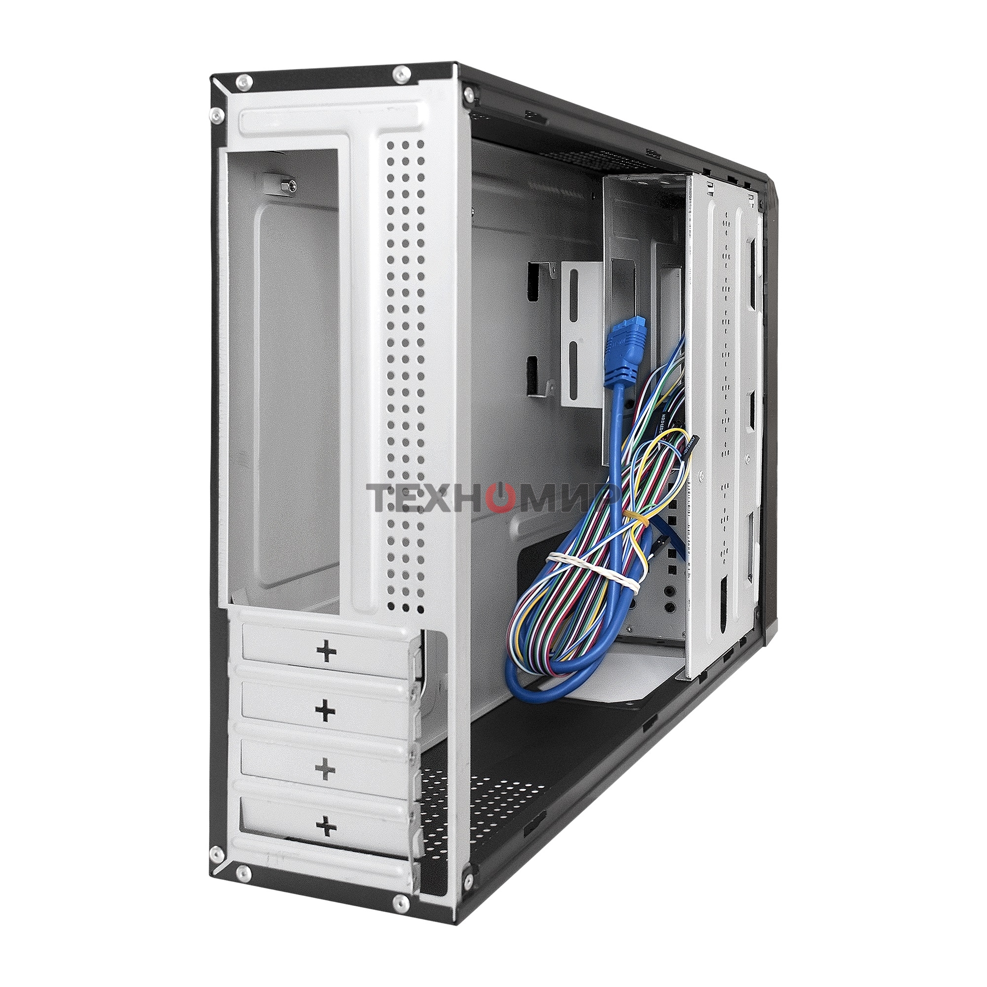 Компьютерный корпус Desktop ExeGate MI-207U (mini-ITX/mATX, без БП, 2хUSB+1хUSB 3.0, аудио, черный)