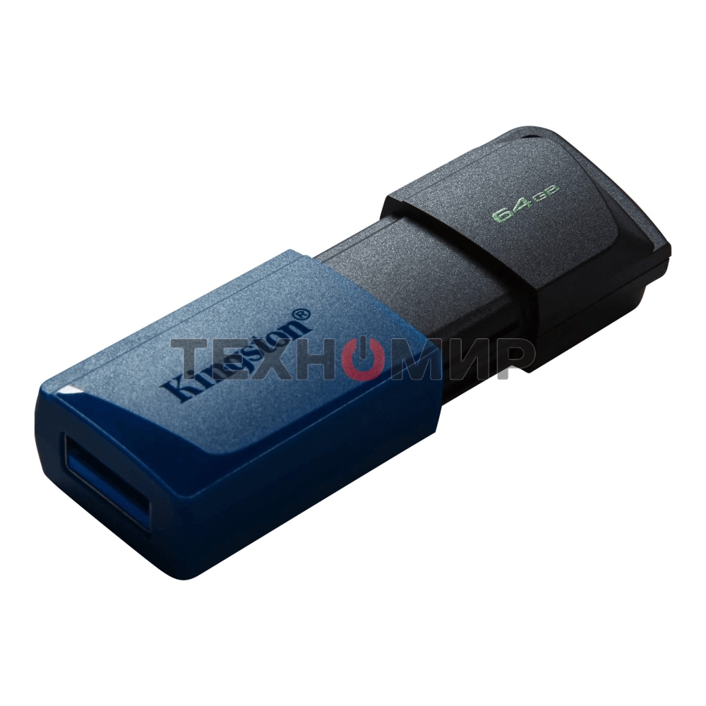 Флешка USB Kingston DataTraveler Exodia M (DTXM/64Gb), 64Gb, USB 3.0, R/W 70/45, черный/синий